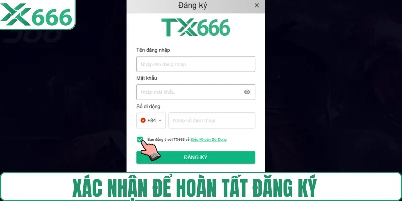 Bấm xác nhận để tài khoản được kích hoạt ngay